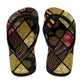 African American Quilt Inspired Flip Flops Ethnic Bohemian Rhombus Patchwork