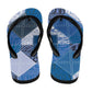 African American Quilt Inspired Flip Flops Wild Animal Skin African Blue Tribal Elements