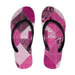 African American Quilt Inspired Flip Flops Wild Animal Skin African Pink Tribal Elements