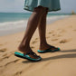 African American Quilt Inspired Flip Flops Wild Animal Skin African Turquoise Tribal Elements