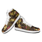 African American Quilt Inspired High Sneakers AJ1 Ethnic Bohemian Rhombus Patchwork