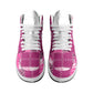 African American Quilt Inspired High Sneakers AJ1 Wild Animal Skin African Pink Tribal Elements