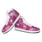 African American Quilt Inspired High Sneakers AJ1 Wild Animal Skin African Pink Tribal Elements