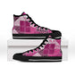 African American Quilt Inspired High Top Shoes Wild Animal Skin African Pink Tribal Elements