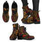 African American Quilt Inspired Leather Boots Earth Tone African Patchwork Motif