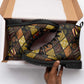 African American Quilt Inspired Leather Boots Ethnic Bohemian Rhombus Patchwork