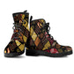 African American Quilt Inspired Leather Boots Ethnic Bohemian Rhombus Patchwork