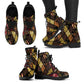 African American Quilt Inspired Leather Boots Ethnic Bohemian Rhombus Patchwork