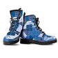 African American Quilt Inspired Leather Boots Wild Animal Skin African Blue Tribal Elements