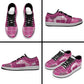 African American Quilt Inspired Low Sneakers Wild Animal Skin African Pink Tribal Elements