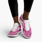 African American Quilt Inspired Low Sneakers Wild Animal Skin African Pink Tribal Elements
