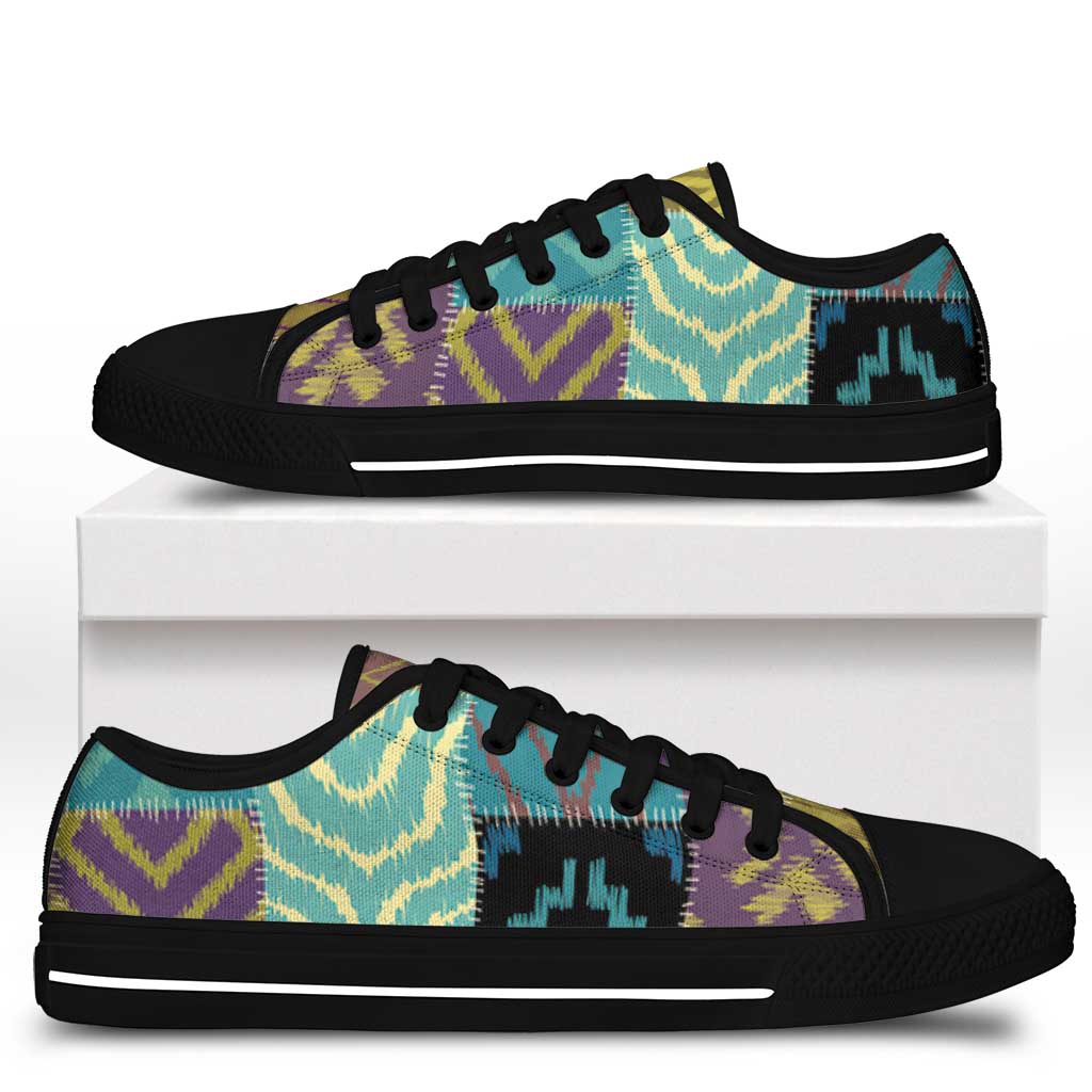 African American Quilt Inspired Low Top Shoes Cultural Heritage Ethnic Quilt Pattern