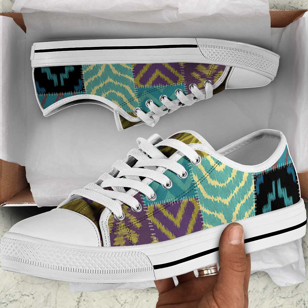 African American Quilt Inspired Low Top Shoes Cultural Heritage Ethnic Quilt Pattern