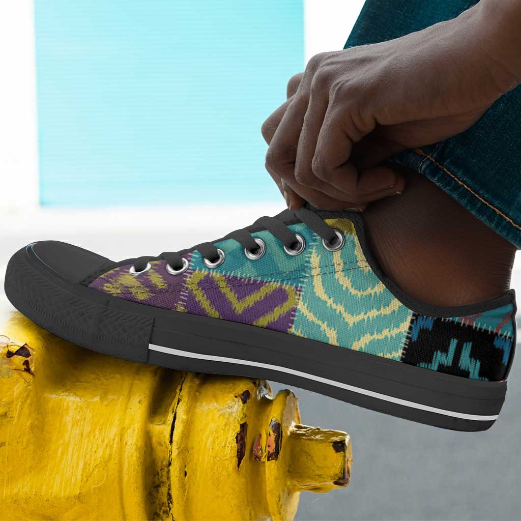 African American Quilt Inspired Low Top Shoes Cultural Heritage Ethnic Quilt Pattern