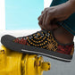 African American Quilt Inspired Low Top Shoes Earth Tone African Patchwork Motif
