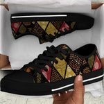 African American Quilt Inspired Low Top Shoes Ethnic Bohemian Rhombus Patchwork