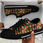 African American Quilt Inspired Low Top Shoes Freedom Quilt Symbolic Patchwork