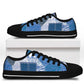 African American Quilt Inspired Low Top Shoes Wild Animal Skin African Blue Tribal Elements