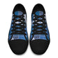 African American Quilt Inspired Low Top Shoes Wild Animal Skin African Blue Tribal Elements