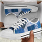 African American Quilt Inspired Low Top Shoes Wild Animal Skin African Blue Tribal Elements