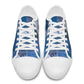 African American Quilt Inspired Low Top Shoes Wild Animal Skin African Blue Tribal Elements