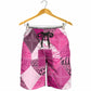 African American Quilt Inspired Shorts for Men Wild Animal Skin African Pink Tribal Elements