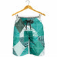 African American Quilt Inspired Shorts for Men Wild Animal Skin African Turquoise Tribal Elements