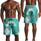 African American Quilt Inspired Shorts for Men Wild Animal Skin African Turquoise Tribal Elements