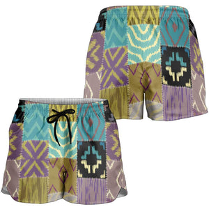 African American Quilt Inspired Shorts for Women Cultural Heritage Ethnic Quilt Pattern