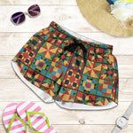 African American Quilt Inspired Shorts for Women Freedom Quilt Symbolic Patchwork