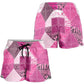 African American Quilt Inspired Shorts for Women Wild Animal Skin African Pink Tribal Elements