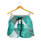 African American Quilt Inspired Shorts for Women Wild Animal Skin African Turquoise Tribal Elements