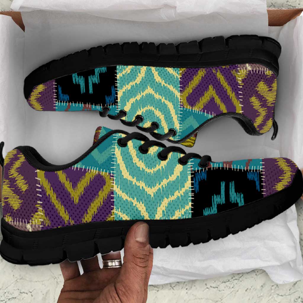 African American Quilt Inspired Sneakers Cultural Heritage Ethnic Quilt Pattern