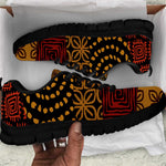 African American Quilt Inspired Sneakers Earth Tone African Patchwork Motif