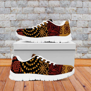 African American Quilt Inspired Sneakers Earth Tone African Patchwork Motif