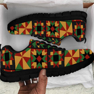 African American Quilt Inspired Sneakers Freedom Quilt Symbolic Patchwork