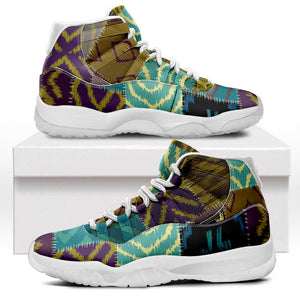 African American Quilt Inspired Sneakers J11 Cultural Heritage Ethnic Quilt Pattern