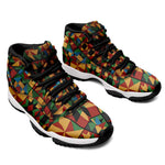 African American Quilt Inspired Sneakers J11 Freedom Quilt Symbolic Patchwork