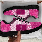 African American Quilt Inspired Sneakers Wild Animal Skin African Pink Tribal Elements