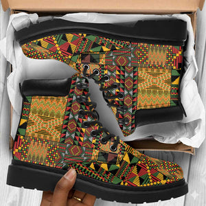 African American Quilt Kente Fusion All Season Boots Version 1
