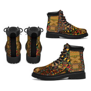 African American Quilt Kente Fusion All Season Boots Version 1