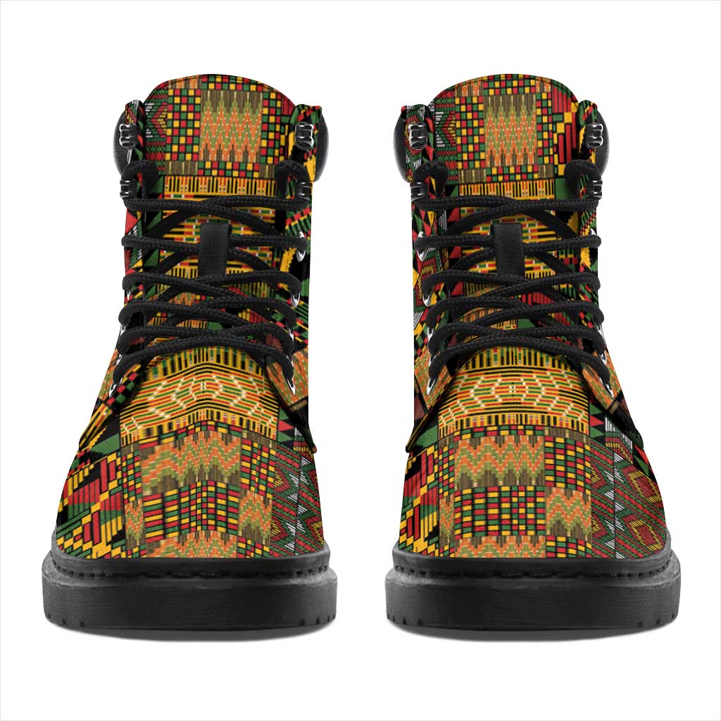 African American Quilt Kente Fusion All Season Boots Version 1