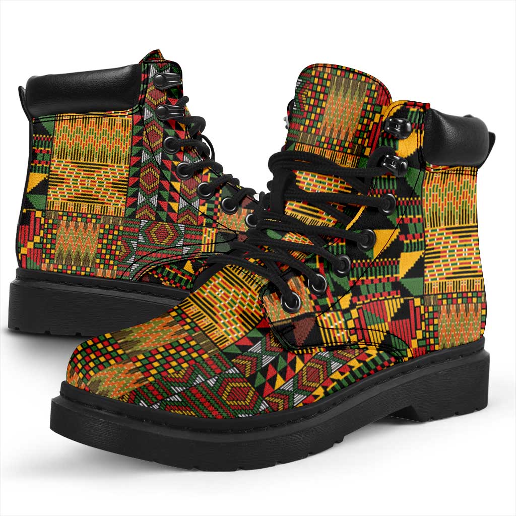 African American Quilt Kente Fusion All Season Boots Version 1