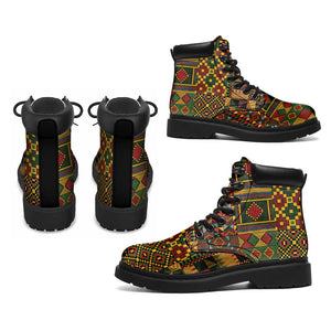African American Quilt Kente Fusion All Season Boots Version 2