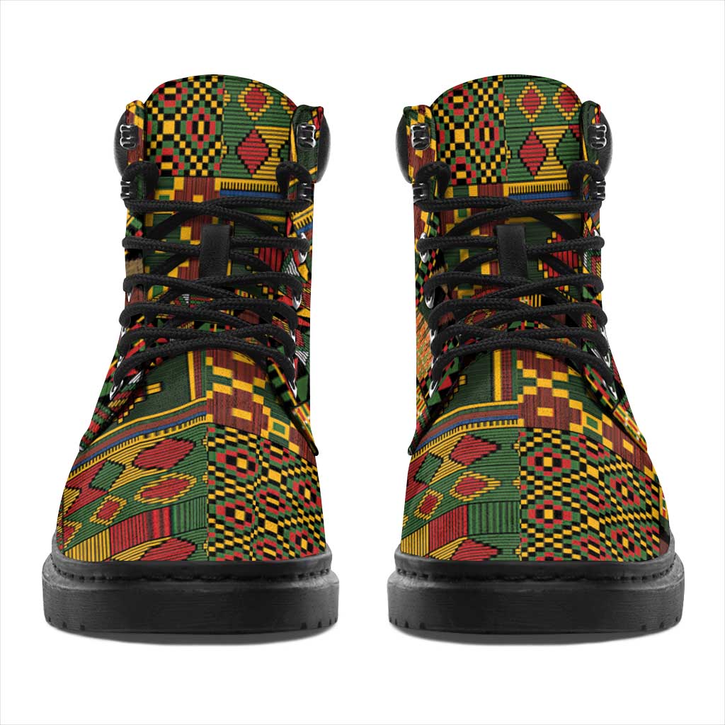 African American Quilt Kente Fusion All Season Boots Version 2