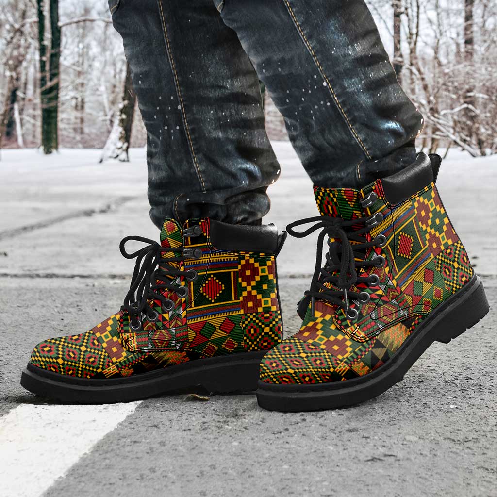 African American Quilt Kente Fusion All Season Boots Version 2