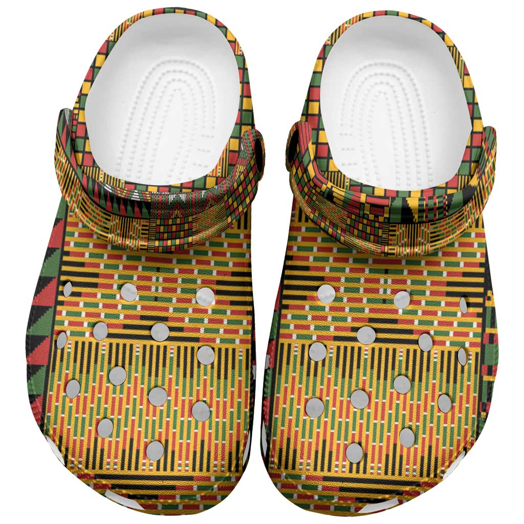 African American Quilt Kente Fusion Clogs Shoes Version 1