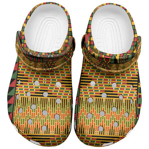 African American Quilt Kente Fusion Clogs Shoes Version 1