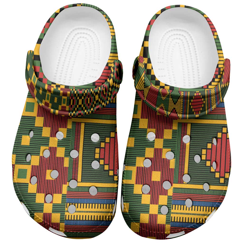 African American Quilt Kente Fusion Clogs Shoes Version 2