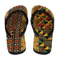 African American Quilt Kente Fusion Flip Flops Version 1